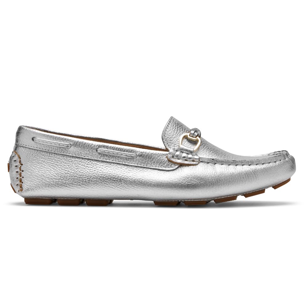 Rockport Canada Bayview Driver - Womens Loafers Silver (UOI569087)